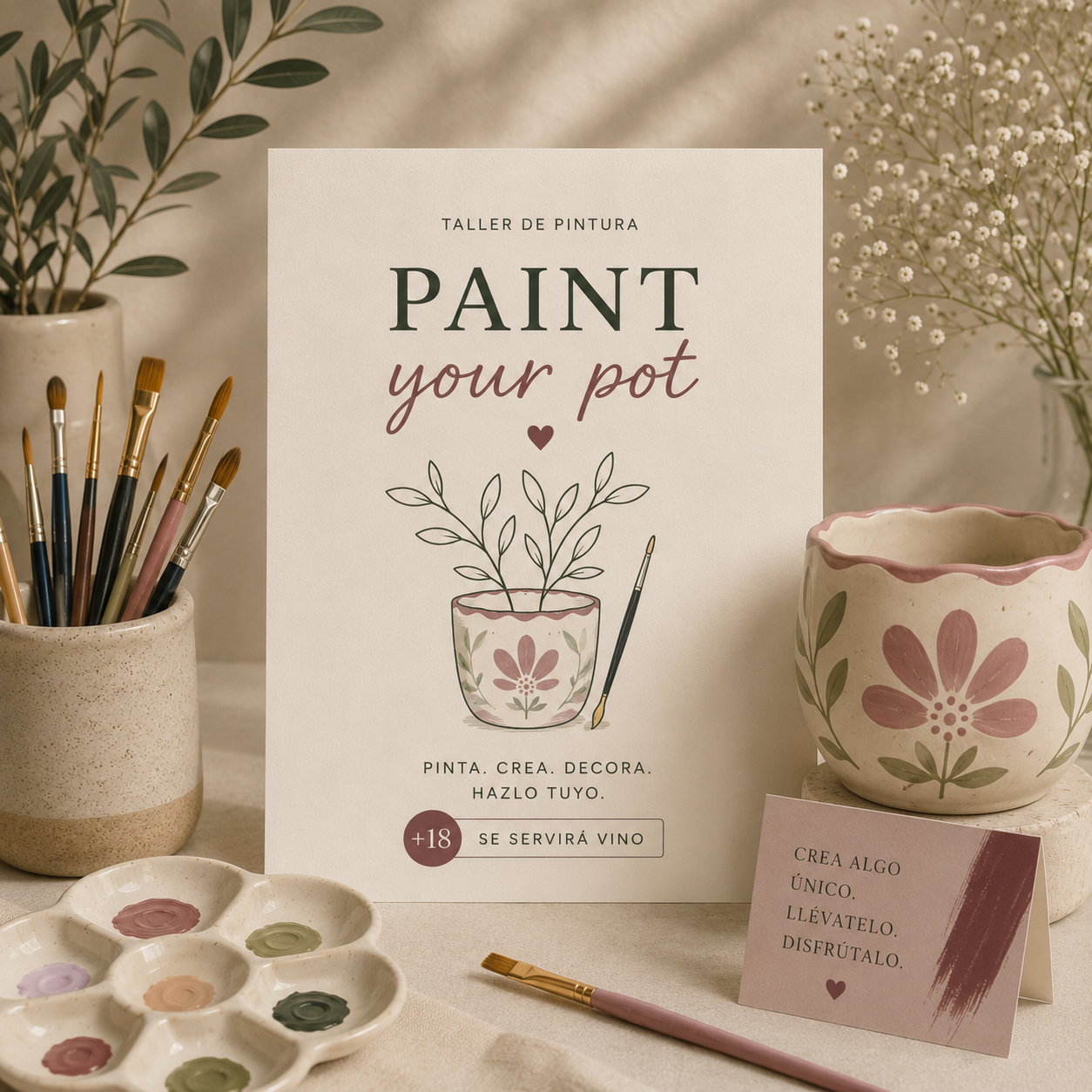 Paint Your Pot & Wine 🌿🍷
